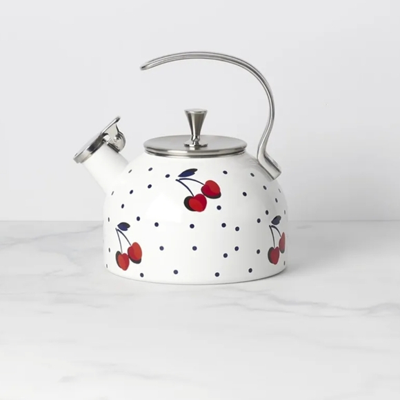 KATE SPADE New York Vintage Cherry Dot Tea Kettle, 3.70 LB NWT - Picture 3 of 8